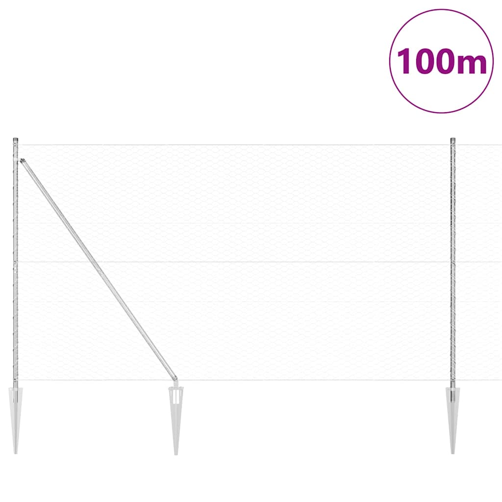 Svweiende trådgjerde med spisser 100 x 1,6 m (B x H)