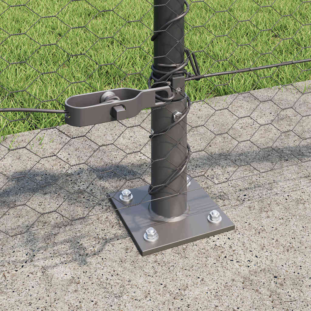 Sekskantet gjerde med betongbase 25 x 0,6 m PVC-belagt stål Grå