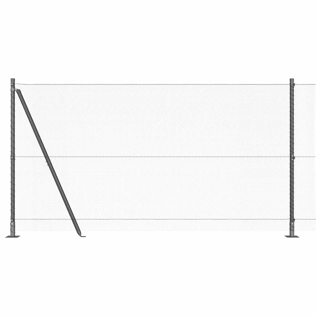 Sekskantet gjerde med betongbase 25 x 1,2 m PVC-belagt stål Grå
