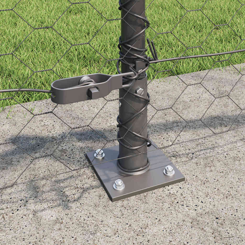 Sekskantet gjerde med betongbase 100 x 0,5 m PVC-belagt stål