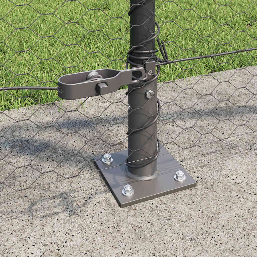 Sekskantet gjerde med betongbase 100 x 1 m PVC-belagt stål Grå