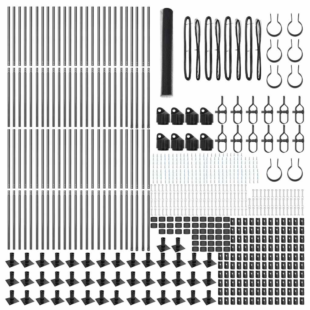 Sekskantet gjerde med betongbase 100 x 1,2 m PVC-belagt stål