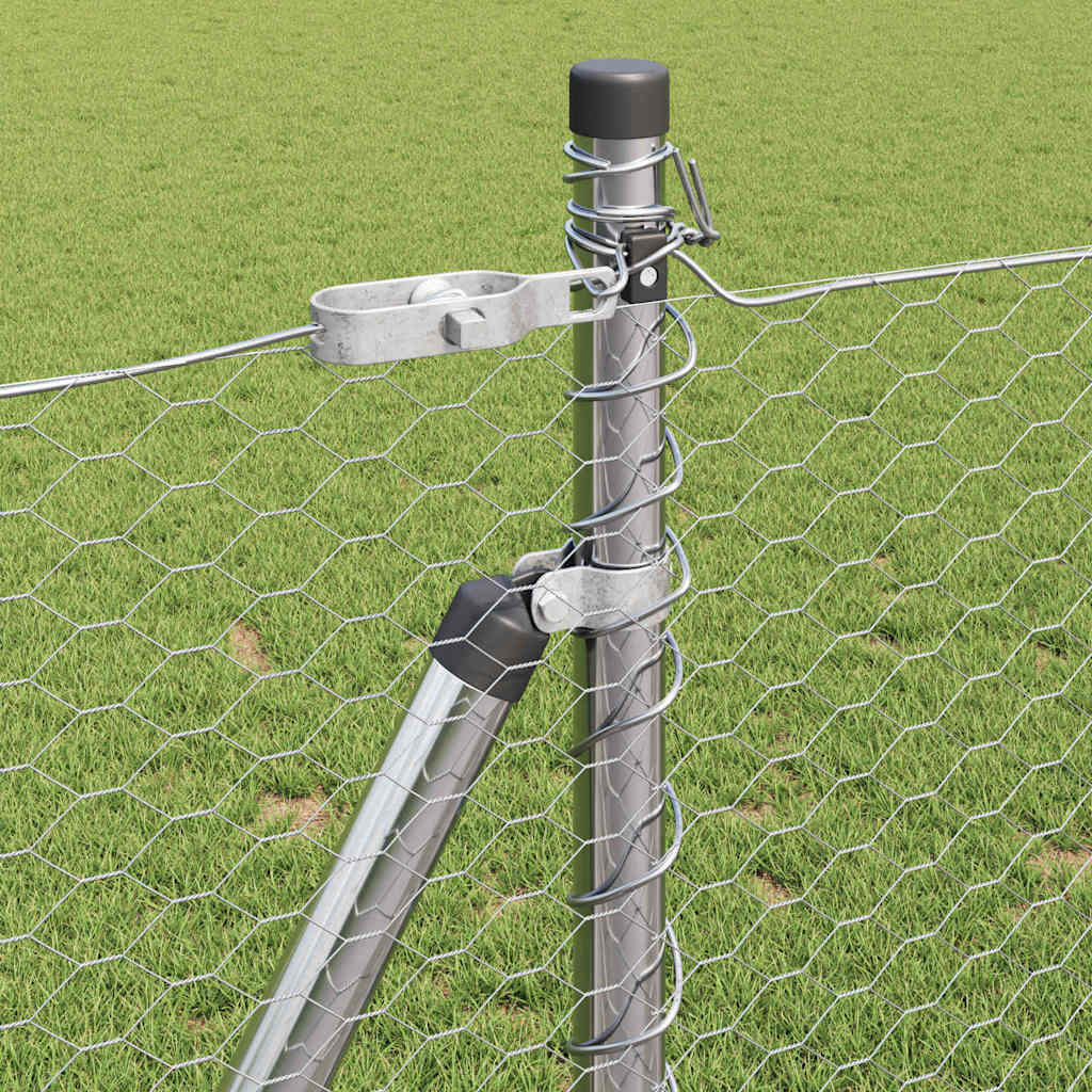 Sekskantet gjerde med betongbase 25 x 0,8 m Galvanisert stål