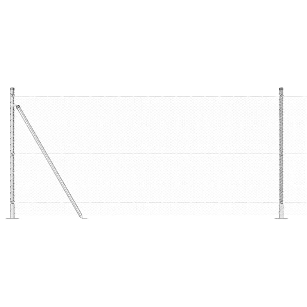 Gjerde med innlegg. sølv 1 x 50 m PVC-belagt stål