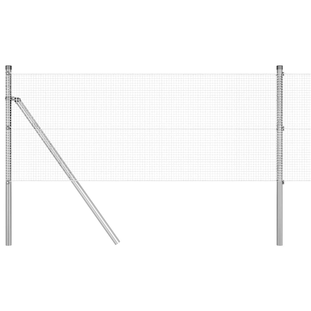 Sveiset trådgjerde for bakken 10 x 0,5 m Galvanisert stål Sølv