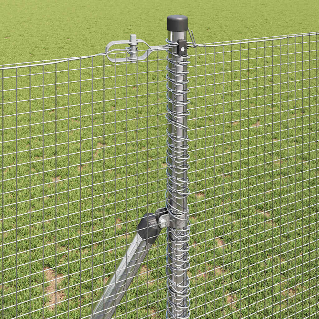 Sveiset trådgjerde for bakken 10 x 1 m Galvanisert stål Sølv