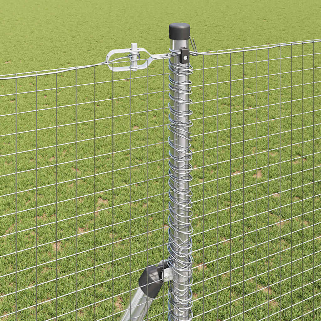 Sveiset trådgjerde for bakken 10 x 1,5 m Galvanisert stål Sølv