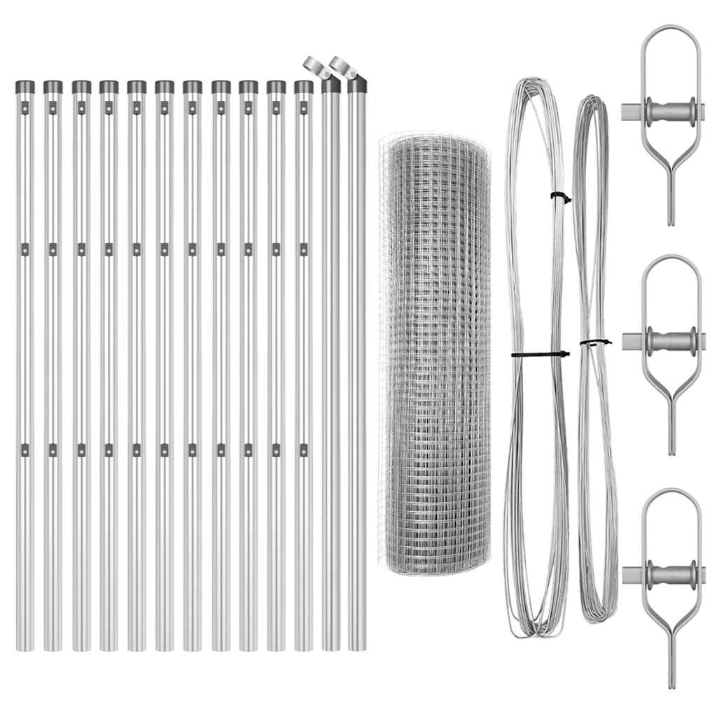 Gjerdepåle sølv 25 x 0,4 m (19 x 19 mm mesh) Stål