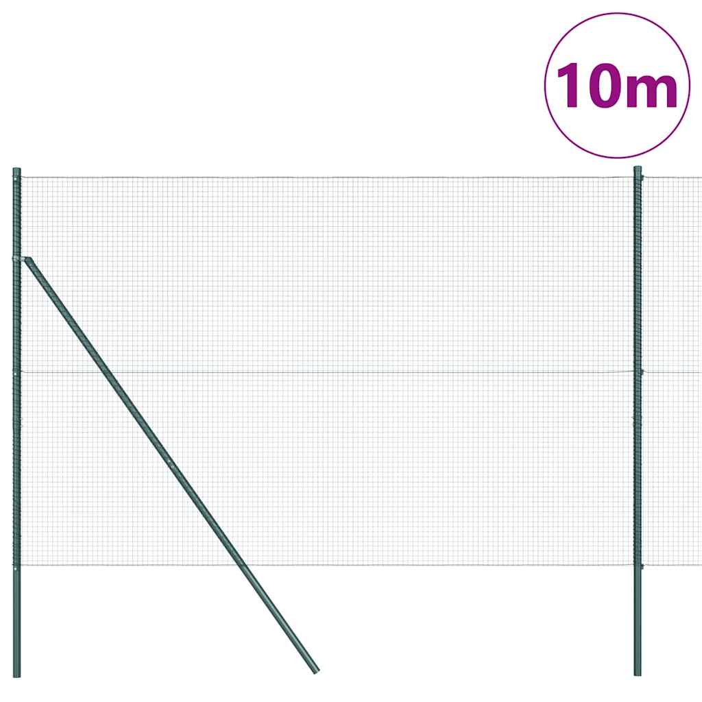 Sveiset trådgjerde for bakken 10 x 1,5 m PVC-belagt stål Grønn