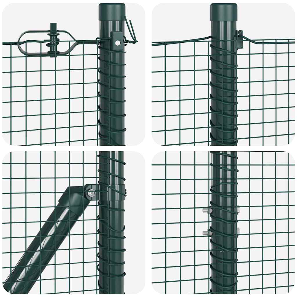 Gjerdepåle grønn 10 x 1,6 m (16 x 16 mm netting) Stål og PVC vidaXL