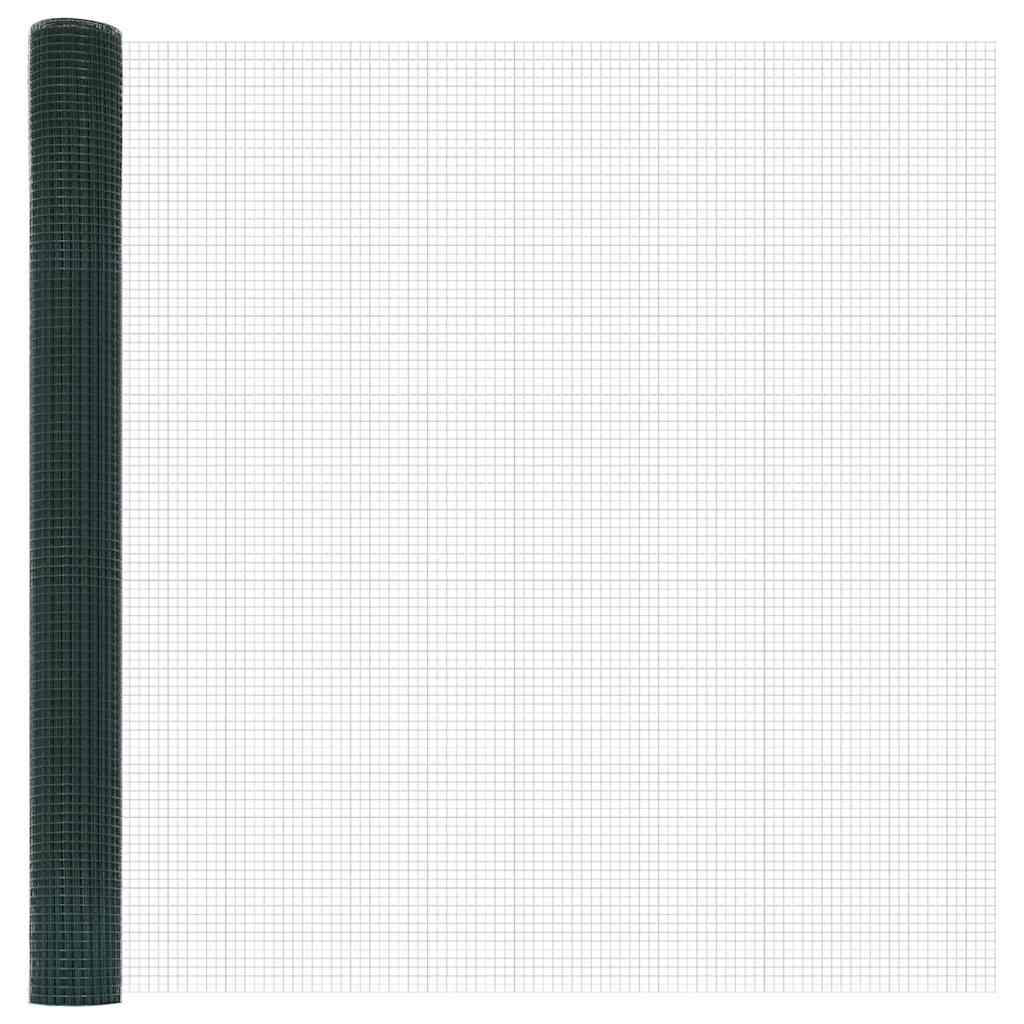 Gjerdepåle grønn 10 x 1,6 m (16 x 16 mm netting) Stål og PVC vidaXL