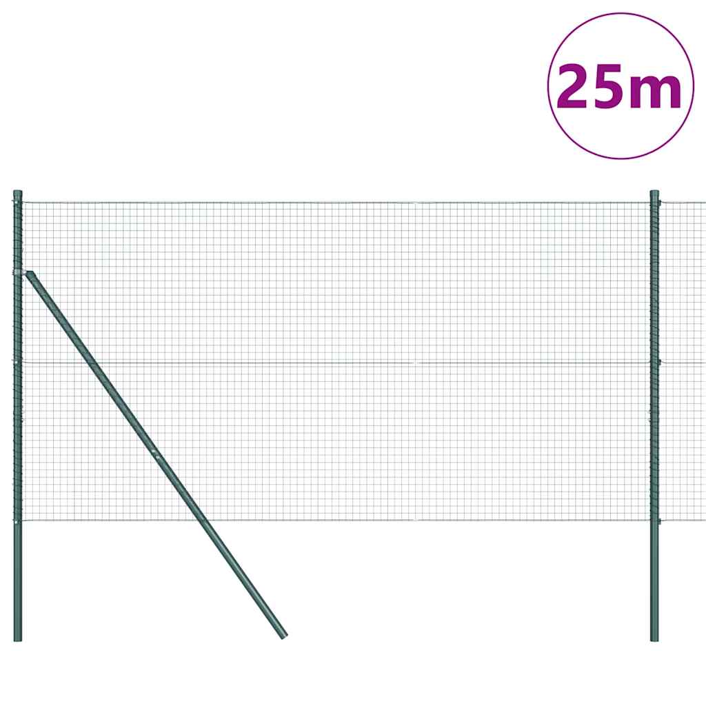 Sveiset trådgjerde for bakken 25 x 1 m PVC-belagt stål Grønn