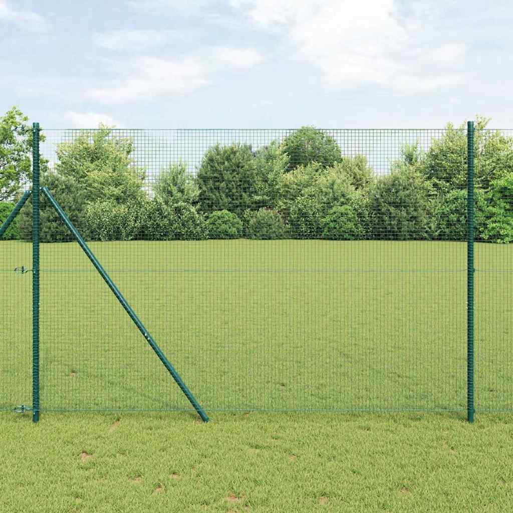 Sveiset trådgjerde for bakken 25 x 1,5 m PVC-belagt stål Grønn