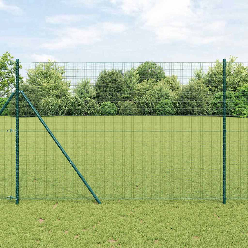 Sveiset trådgjerde for bakken 25 x 1,5 m PVC-belagt stål Grønn