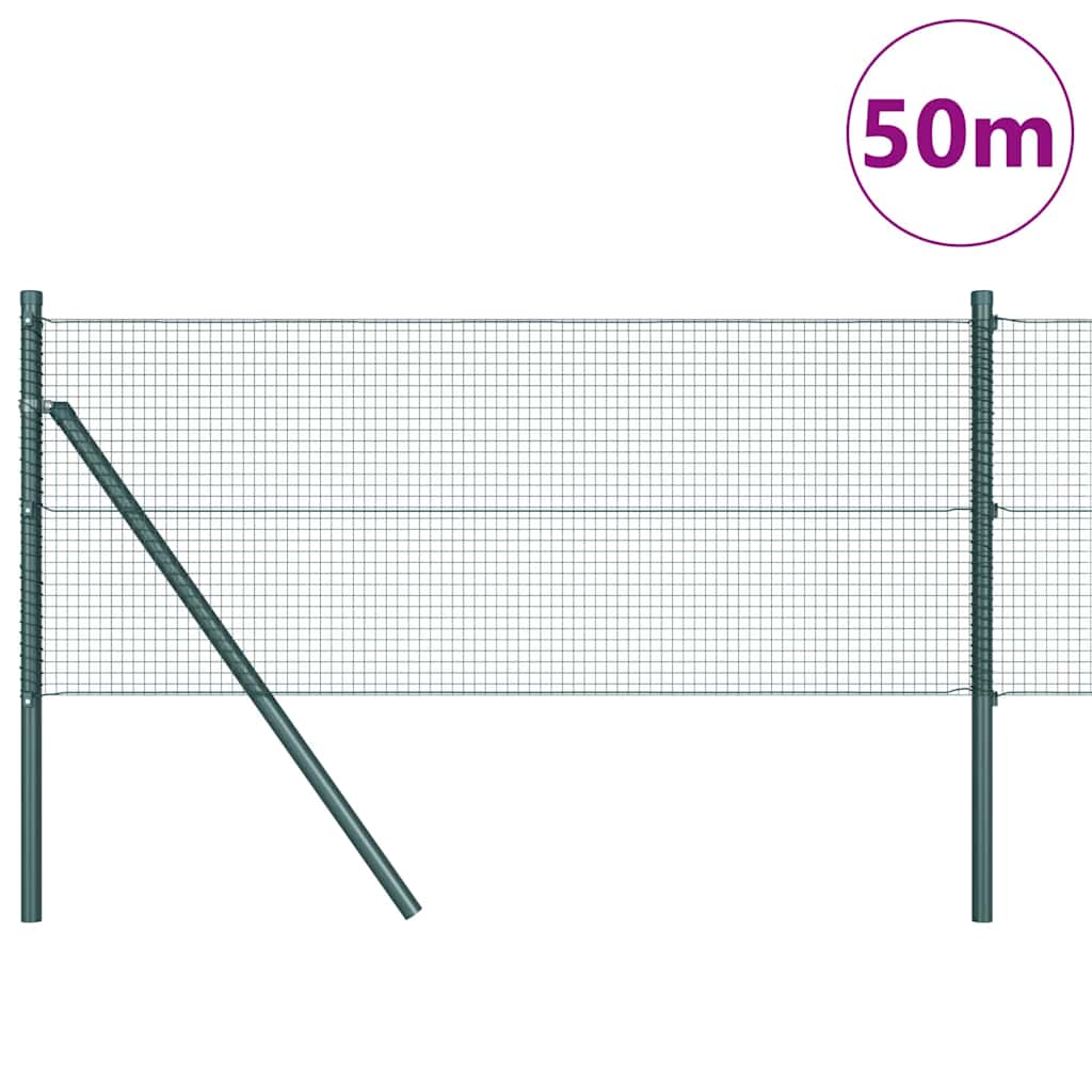 Sveiset trådgjerde for bakken 50 x 0,6 m PVC-belagt stål Grønn