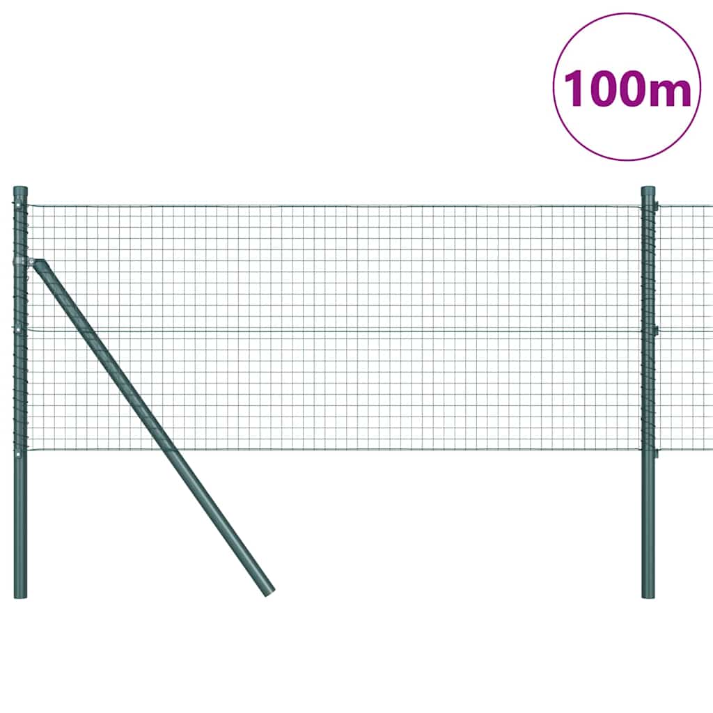Sveiset trådgjerde for bakken 100 x 0,8 m PVC-belagt stål Grønn