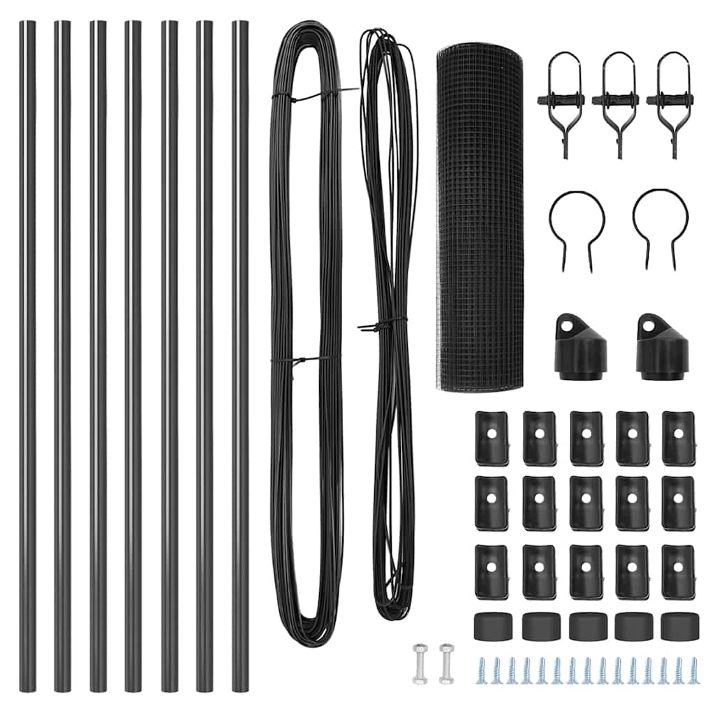 Gjerdepåle Grå 10 x 0,5 m (25 x 25 mm nett) Stål