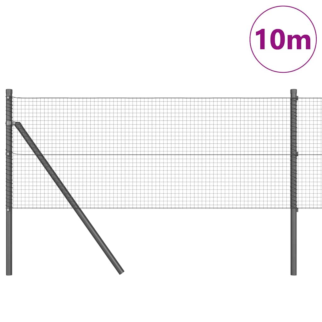 Sveiset trådgjerde for bakken 10 x 0,6 m PVC-belagt stål Grå