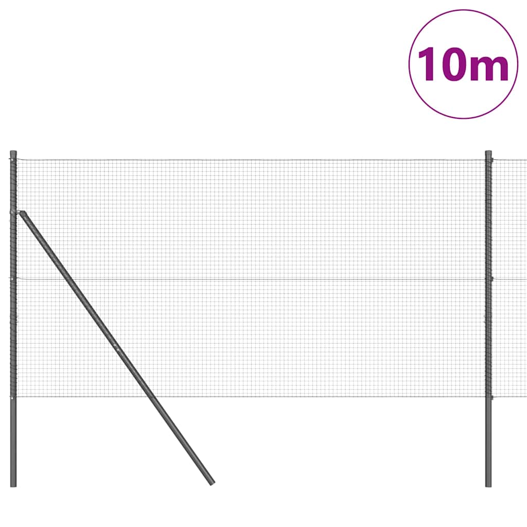 Sveiset trådgjerde for bakken 10 x 1 m PVC-belagt stål Grå Mesh