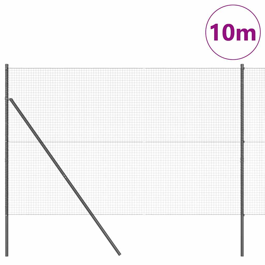 Sveiset trådgjerde for bakken 10 x 1,5 m PVC-belagt stål Grå