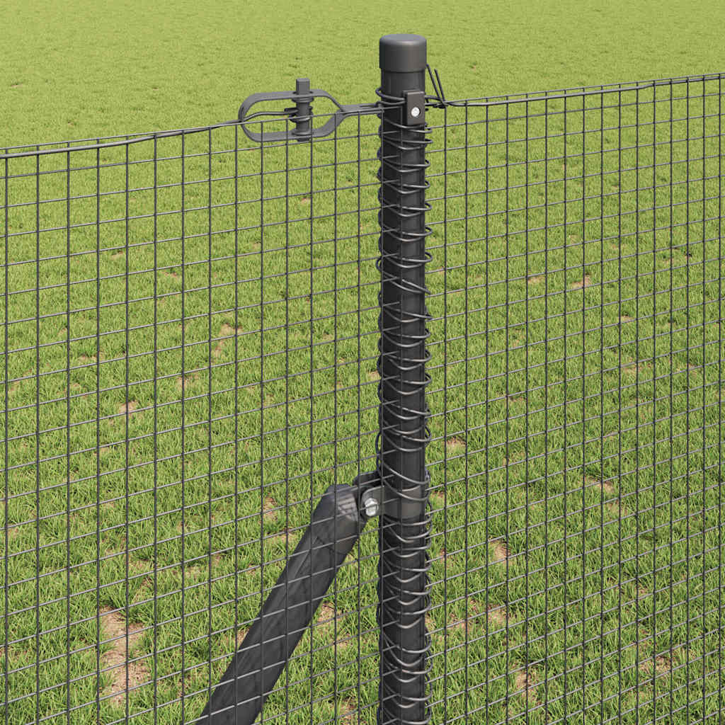 Sveiset trådgjerde for bakken 25 x 1 m PVC-belagt stål Grå Mesh
