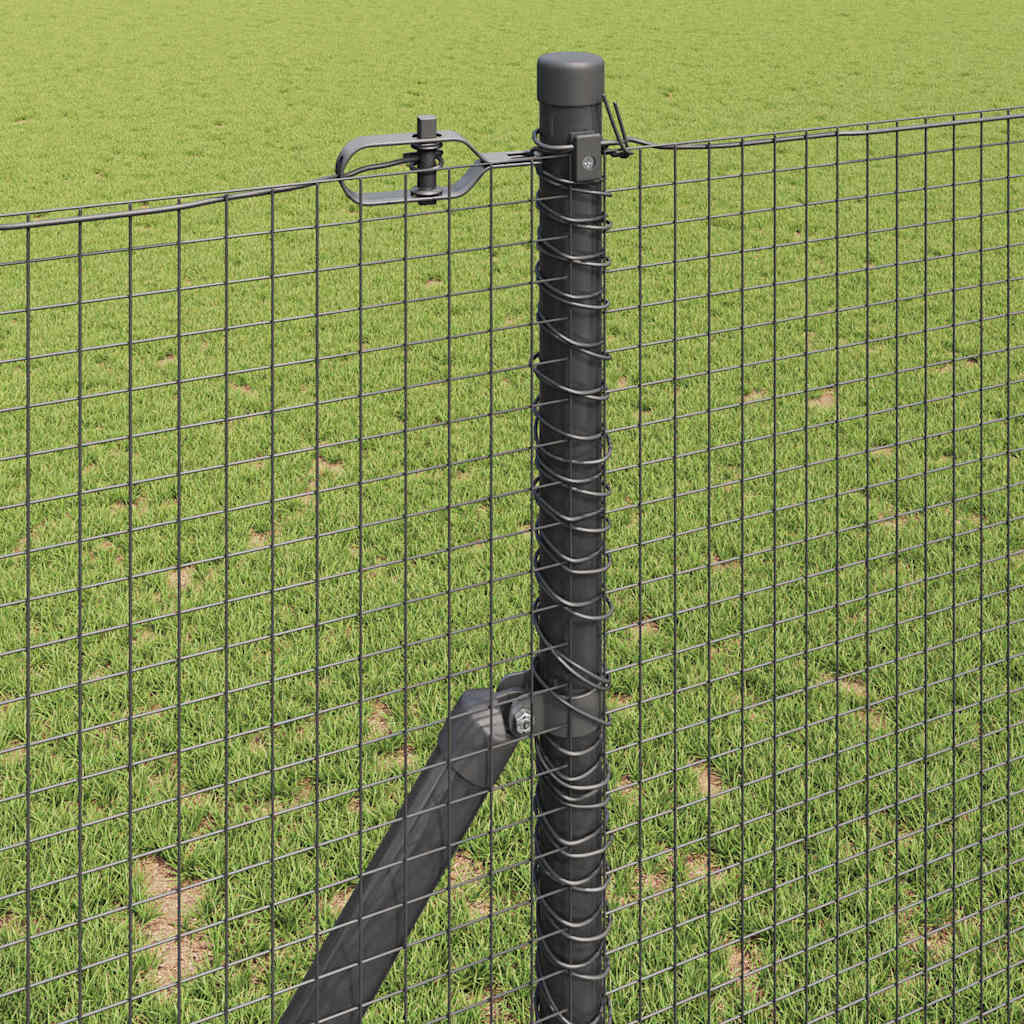 Sveiset trådgjerde for bakken 25 x 1 m PVC-belagt stål Grå Mesh