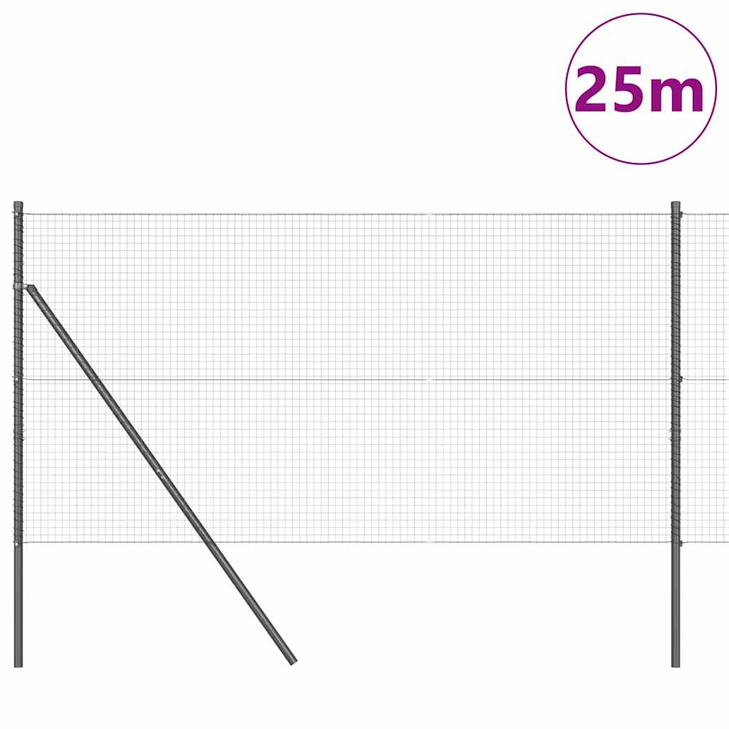 Sveiset trådgjerde for bakken 25 x 1 m PVC-belagt stål Grå Mesh