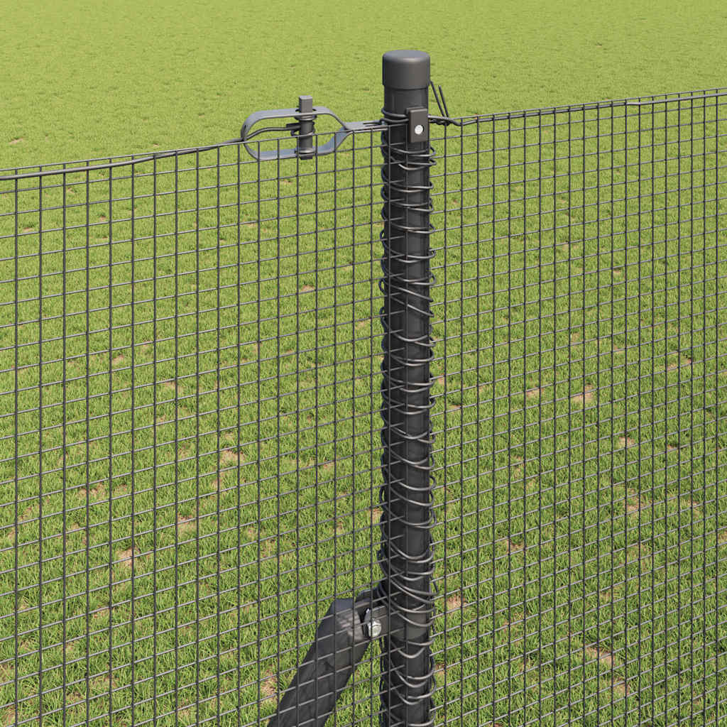 Sveiset trådgjerde for bakken 25 x 1,5 m PVC-belagt stål Grå