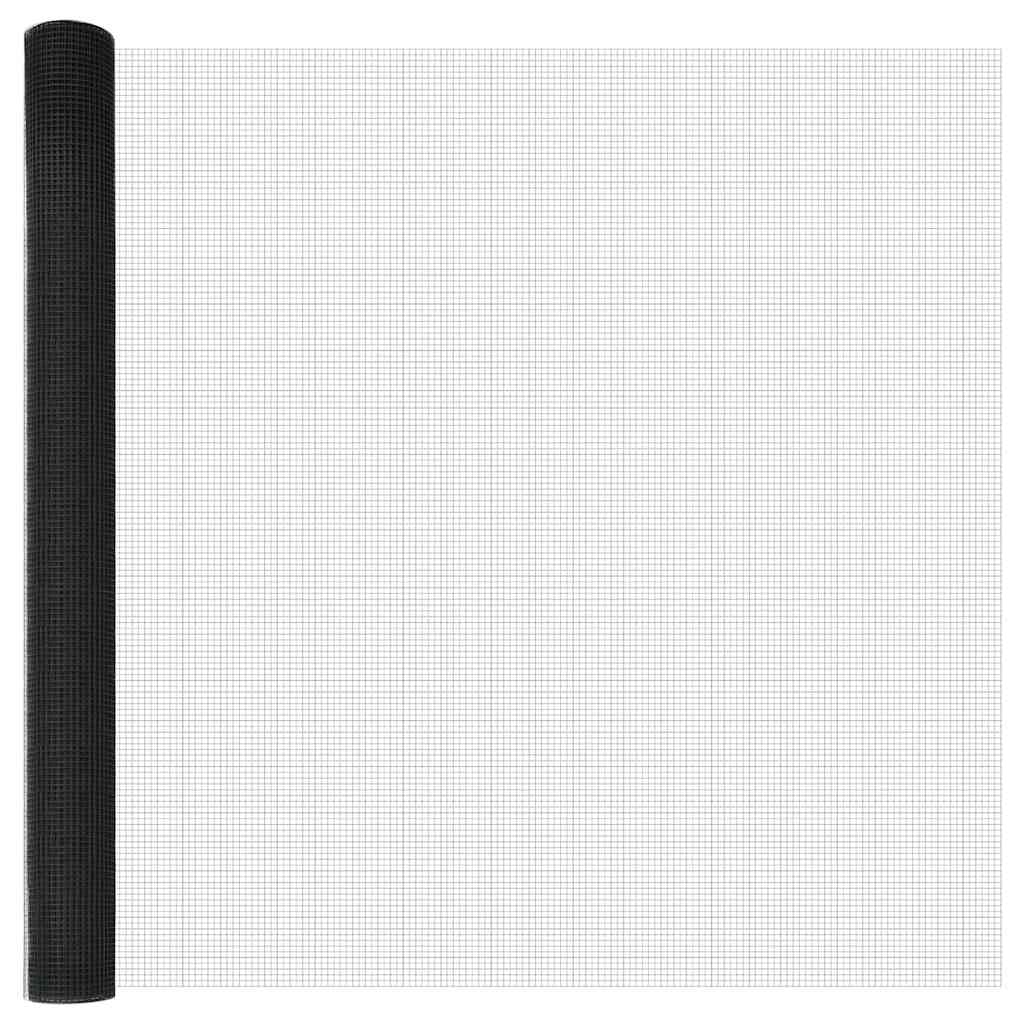 Sveiset trådgjerde for bakken 25 x 1,5 m PVC-belagt stål Grå