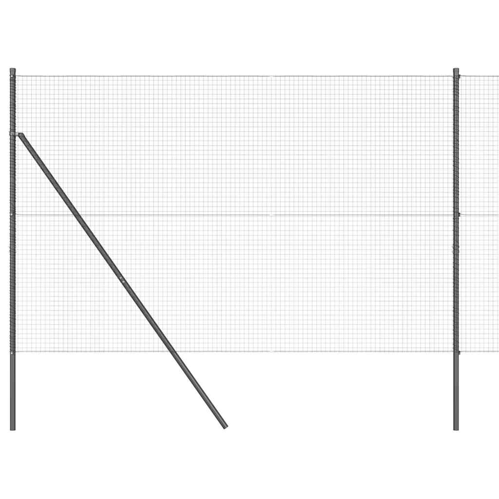 Sveiset trådgjerde for bakken 25 x 1,5 m PVC-belagt stål Grå