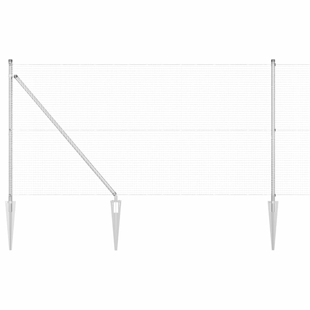 Svweiende trådgjerde med spisser 10 x 0,8 m Galvanisert stål