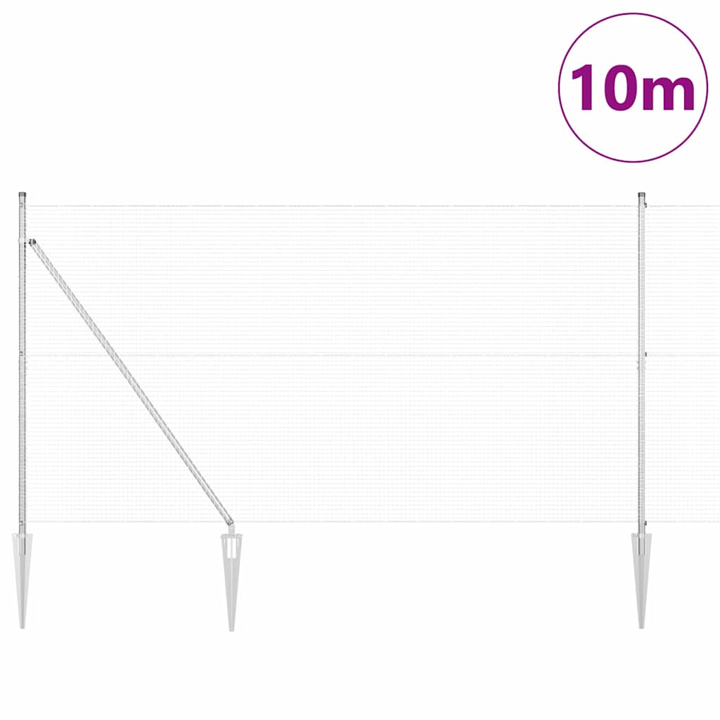 Svweiende trådgjerde med spisser 10 x 1,5 m Galvanisert stål