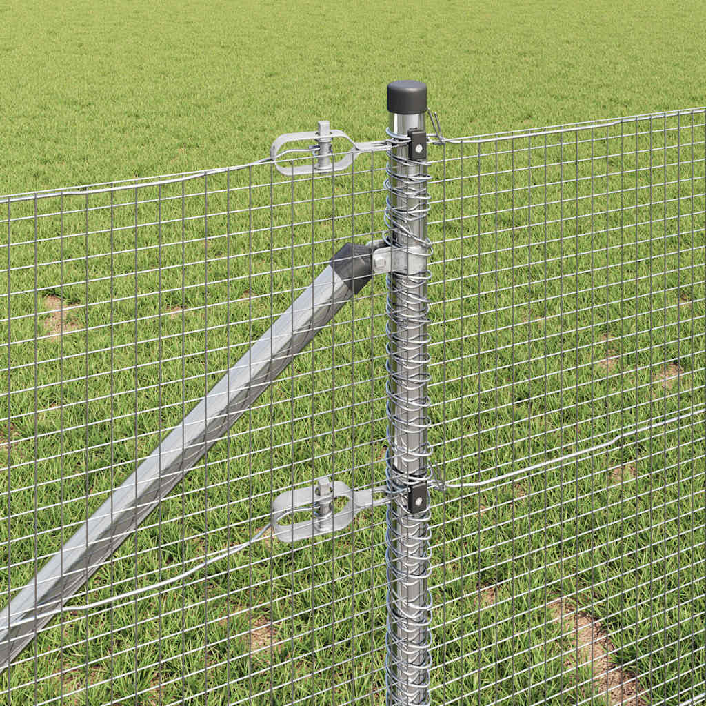 Svweiende trådgjerde med spisser 25 x 1 m Galvanisert stål Sølv