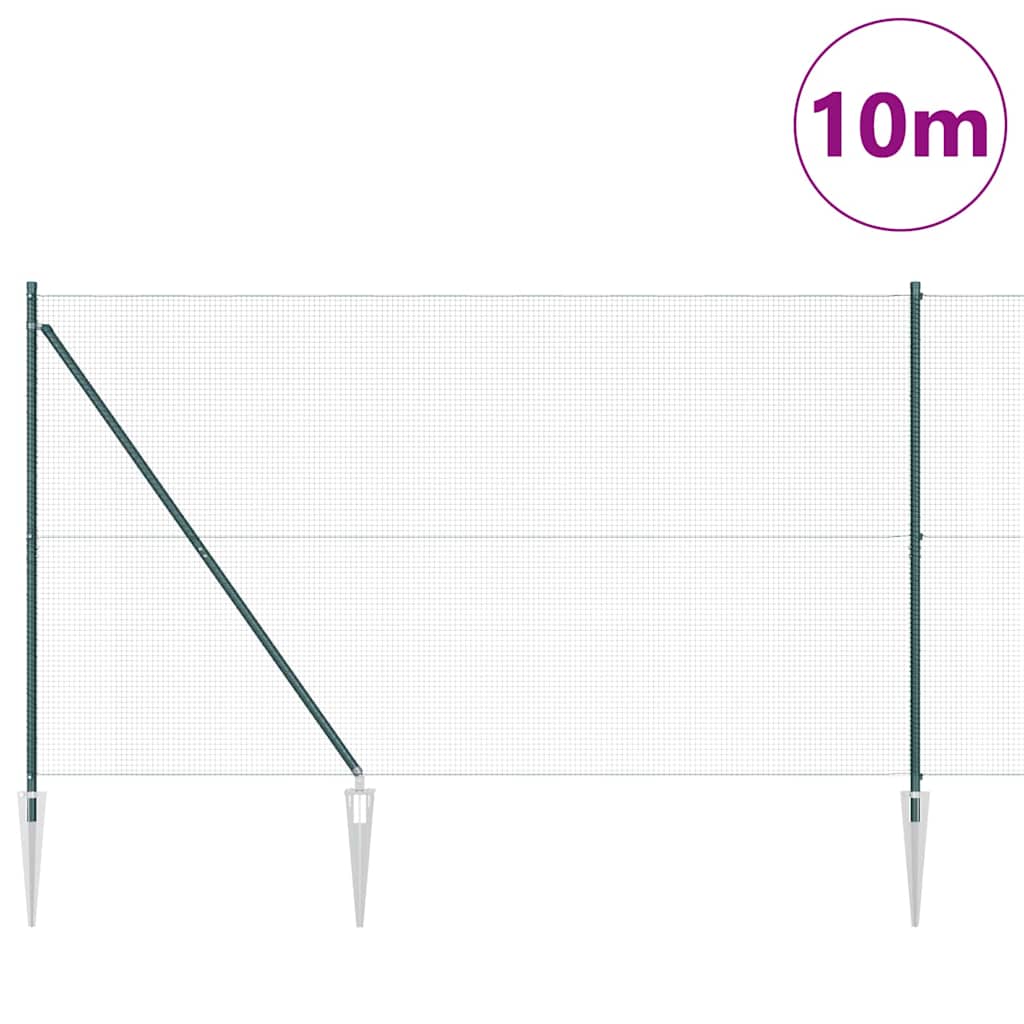 Svweiende trådgjerde med spisser 10 x 1,6 m (B x H)