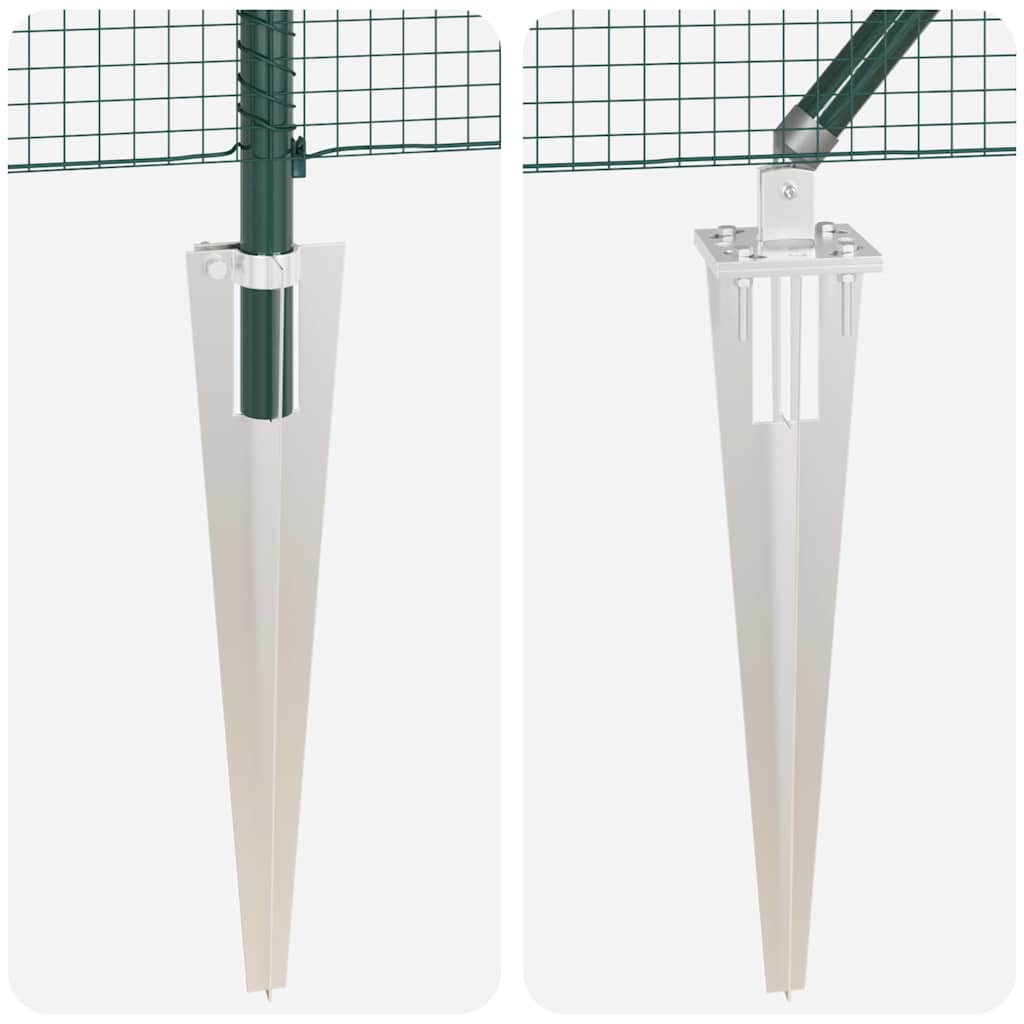 Spike-Installert Sveist Nettgjerde Stål og PVC Grønn Mesh