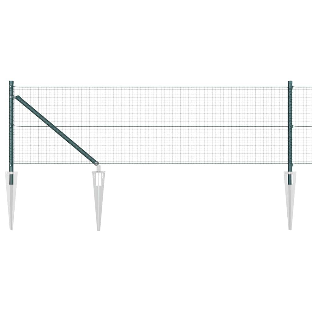 Spike-Installert Sveist Nettgjerde Stål og PVC Grønn Mesh