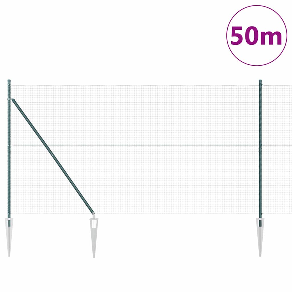 Svweiende trådgjerde med spisser 50 x 1,4 m (B x H)