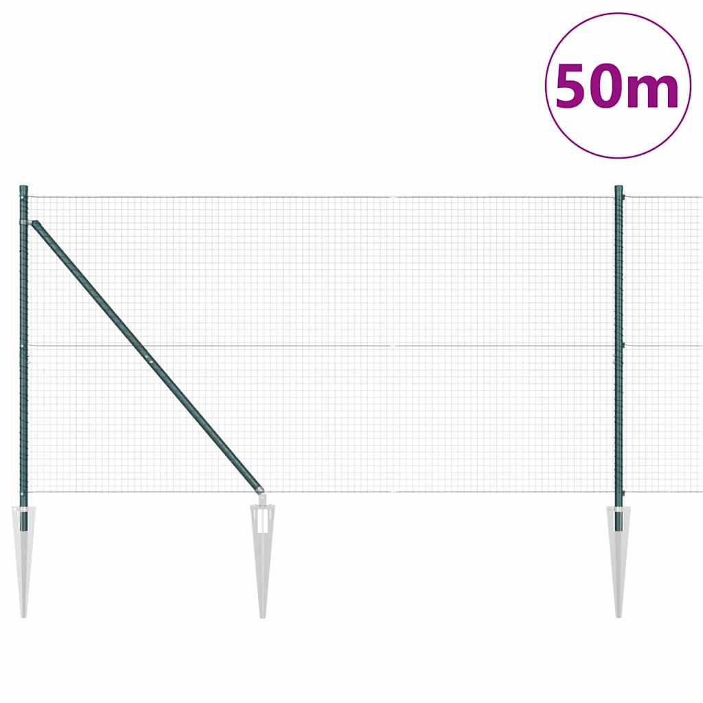 Svweiende trådgjerde med spisser 50 x 1,4 m (B x H)