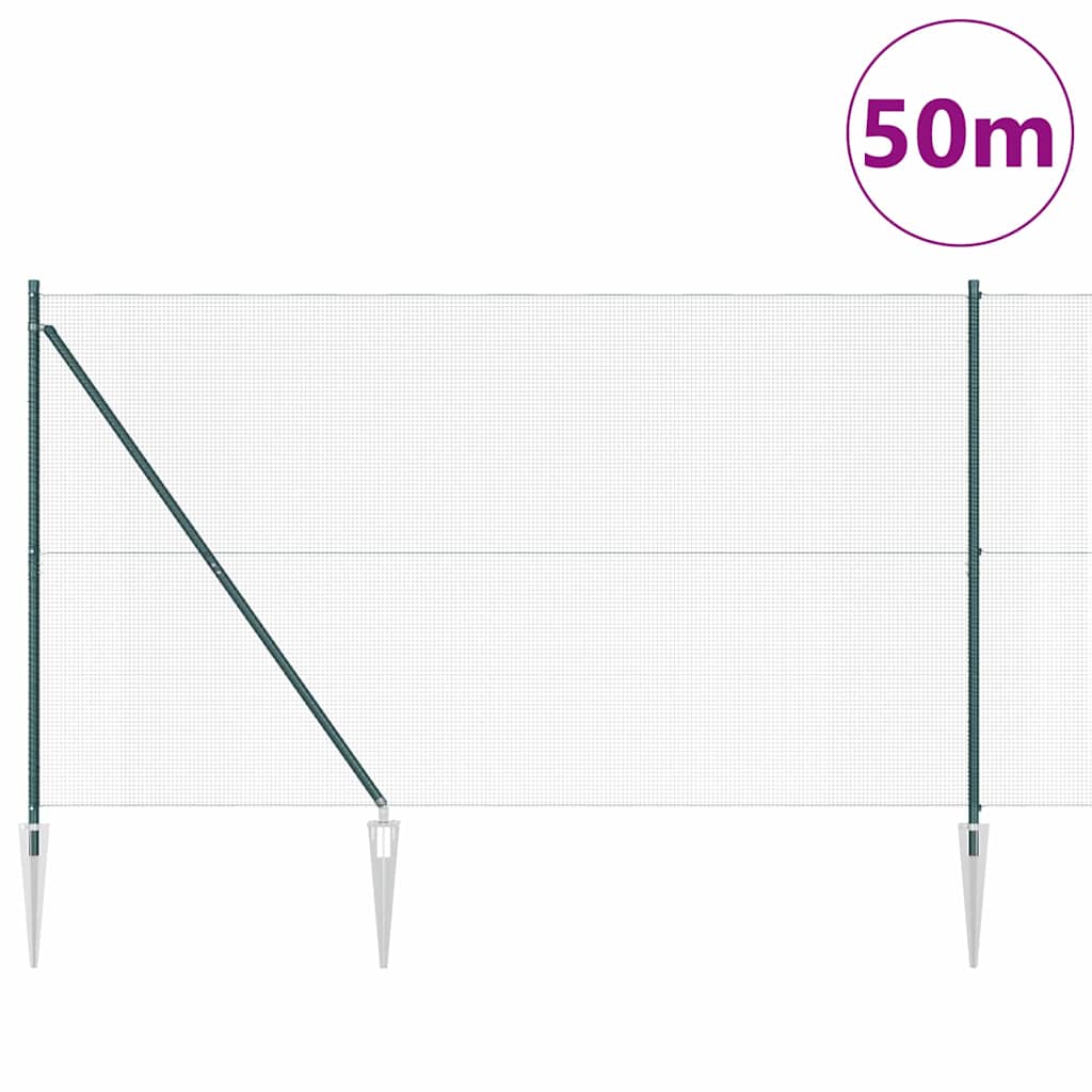 Svweiende trådgjerde med spisser 50 x 1,5 m (B x H)