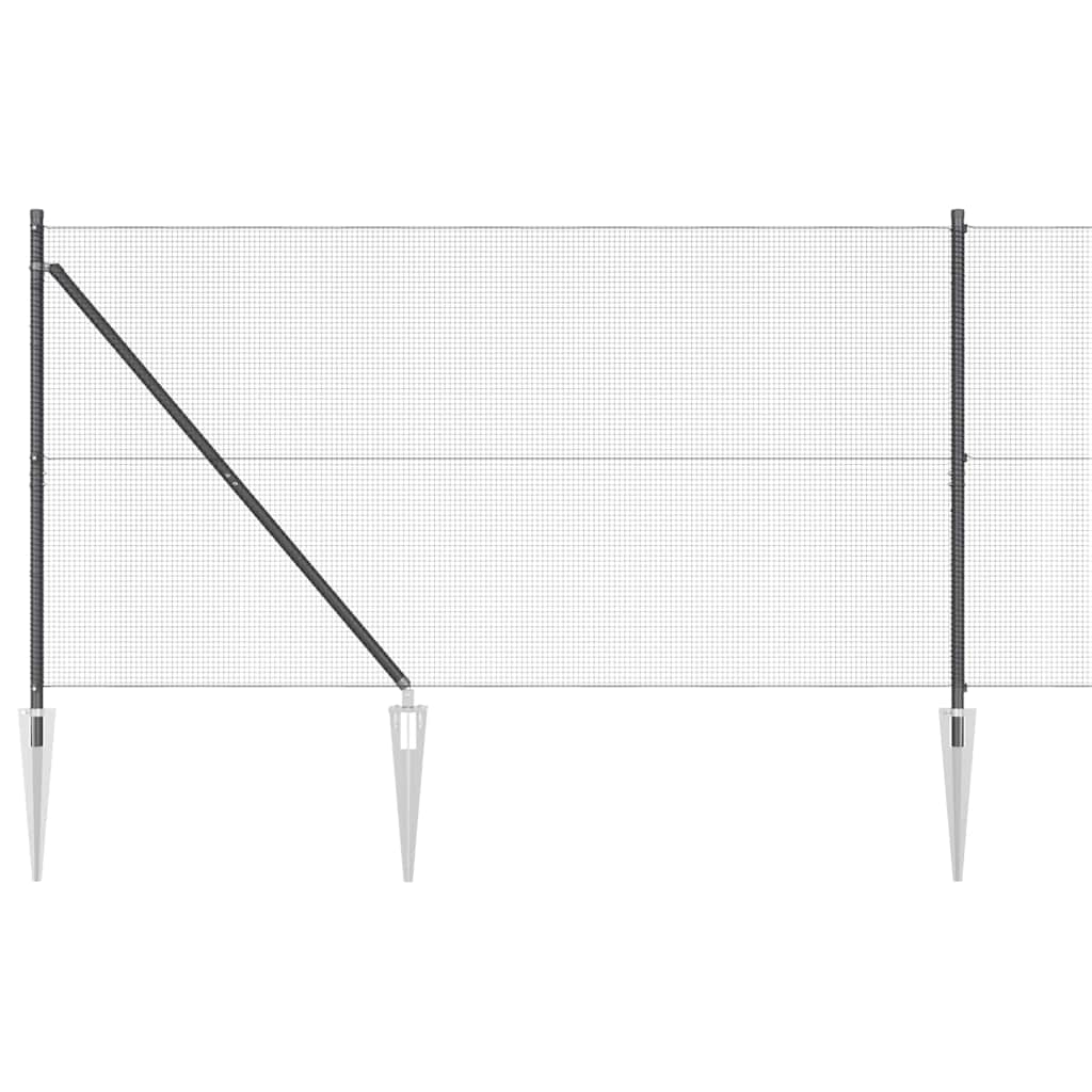 Svweiende trådgjerde med spisser 25 x 1,2 m (B x H)