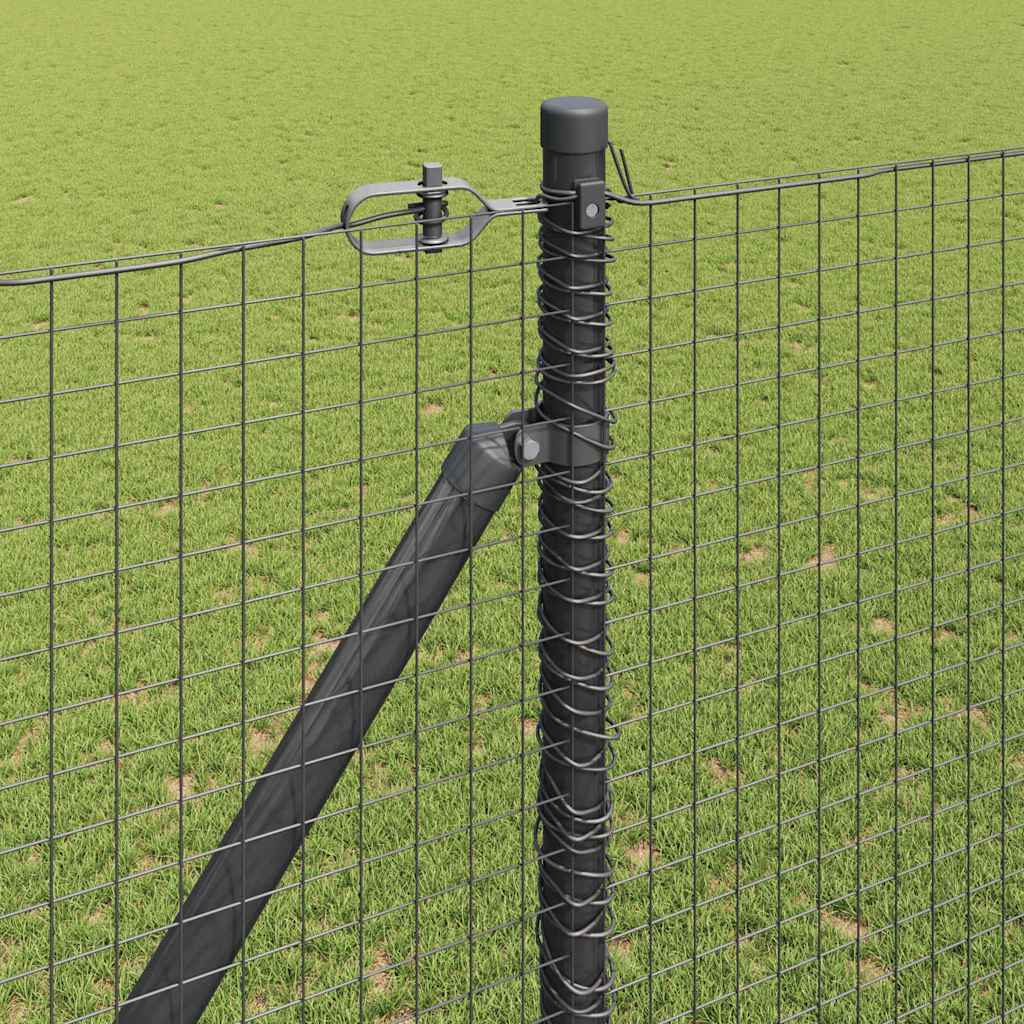 Svweiende trådgjerde med spisser Stål Grå Mesh
