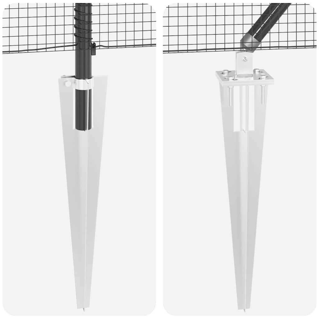 Gjerdepåle Grå 100 x 0,6 m (16 x 16 mm netting) Stål og PVC