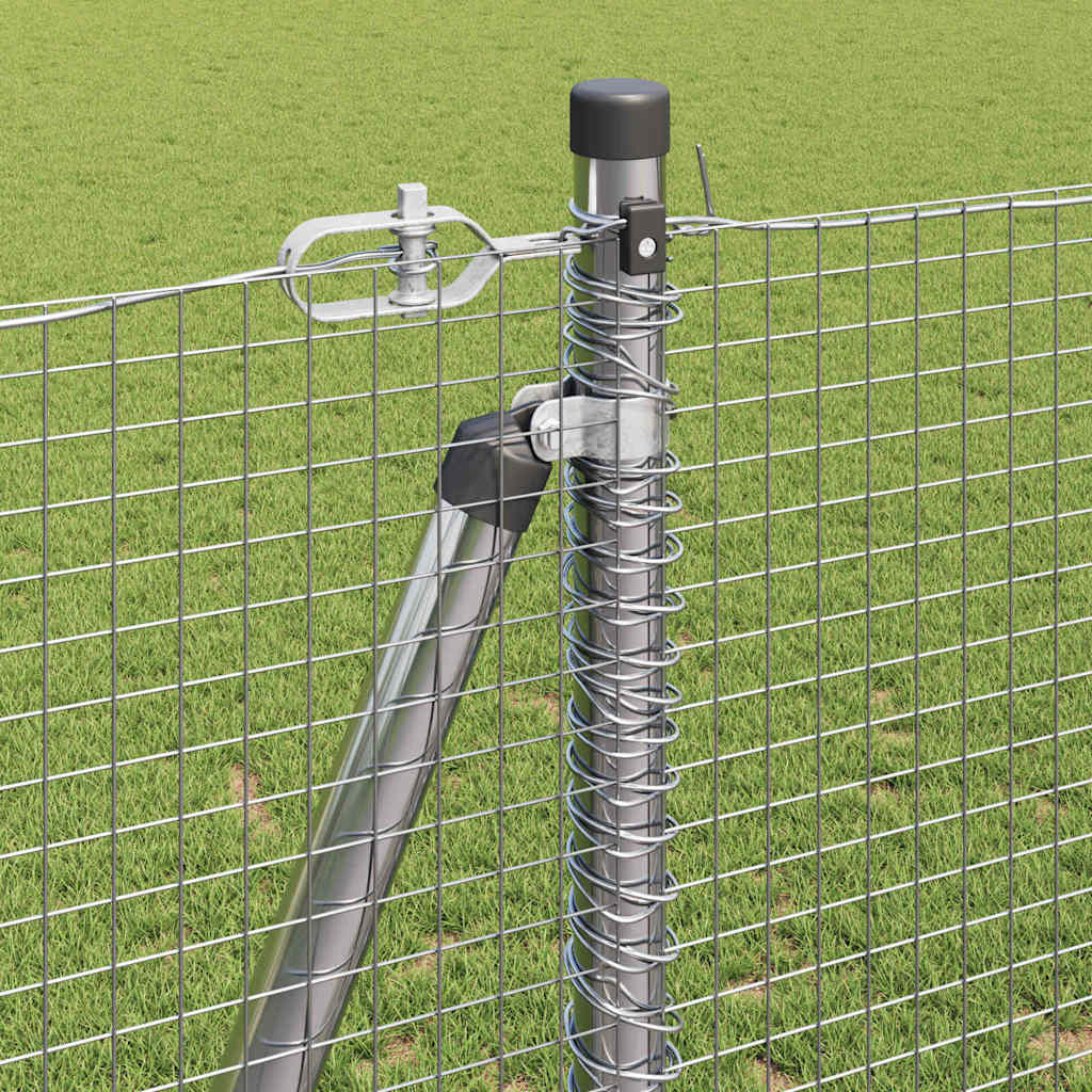 Sveistgjerde med Betongbase 10 x 1,2 m Galvanisert stål Sølv