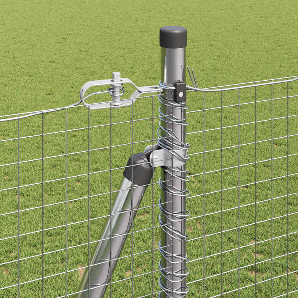 Sveistgjerde med Betongbase 10 x 1,5 m Galvanisert stål Sølv