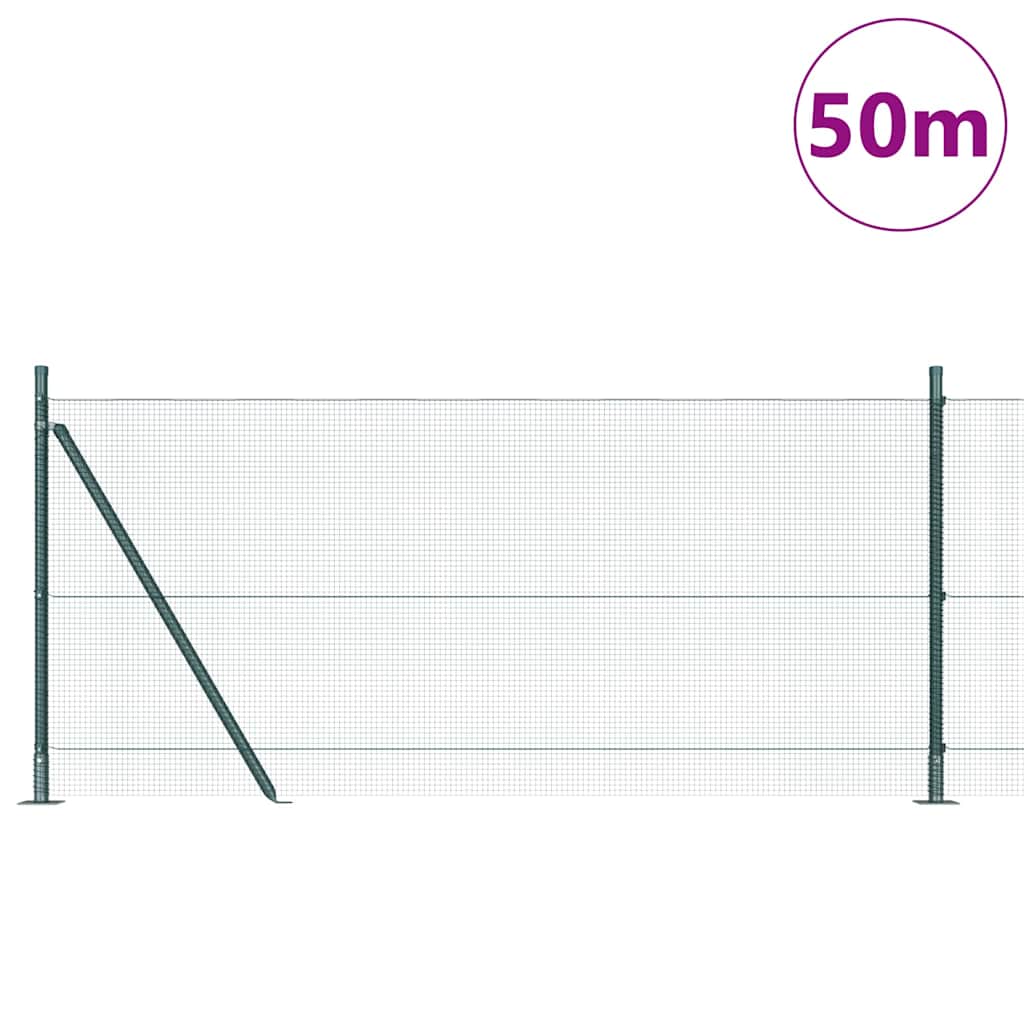 Sveistgjerde med Betongbase 50 x 1 m PVC-belagt stål Grønn Mesh