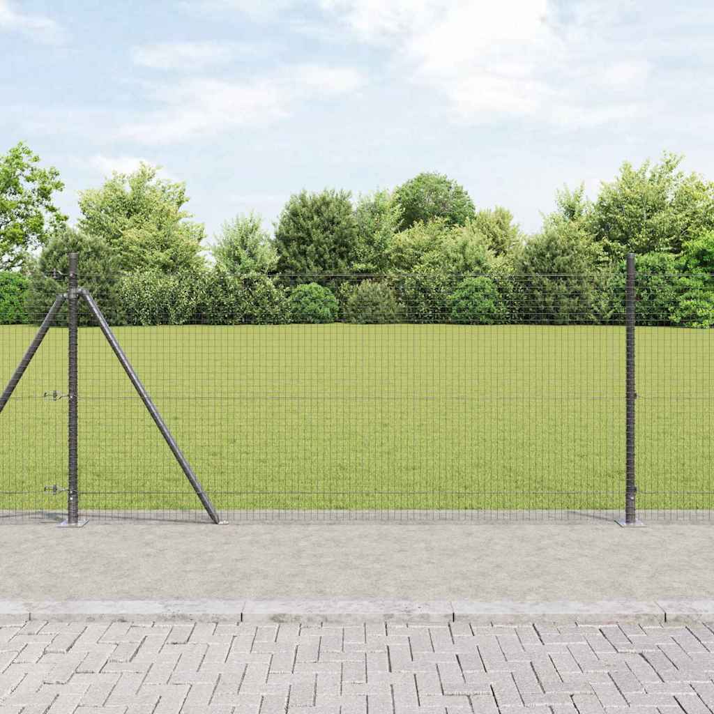 Sveistgjerde med Betongbase 10 x 1 m PVC-belagt stål Grå Mesh