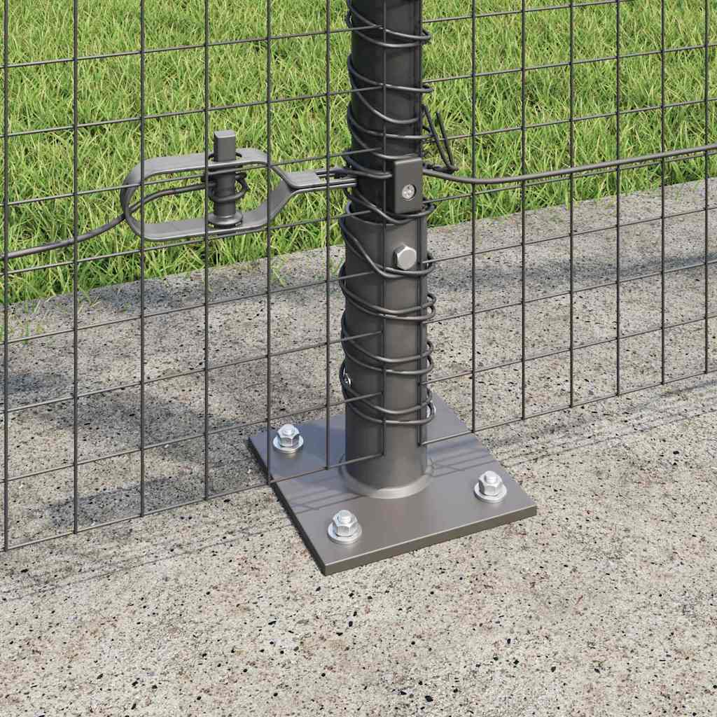 Sveistgjerde med Betongbase 10 x 1,4 m PVC-belagt stål Grå Mesh