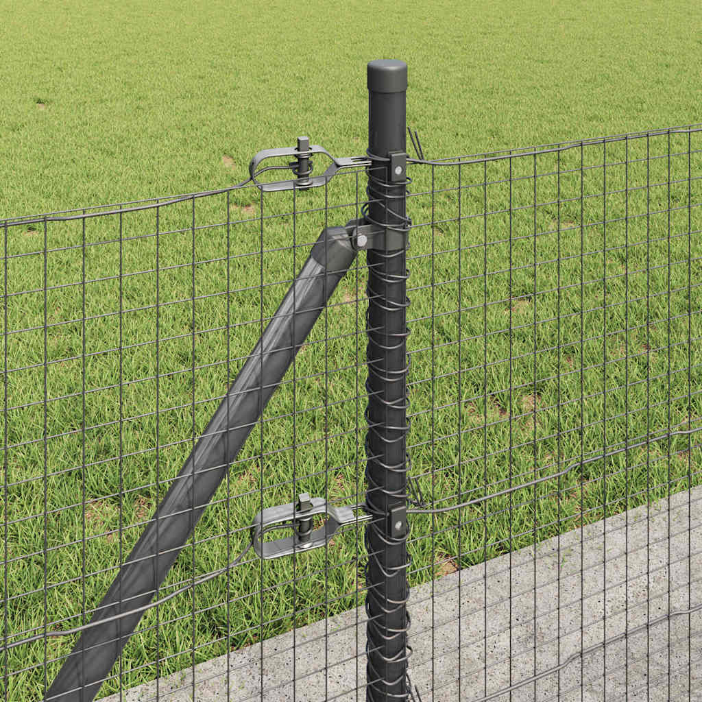 Sveistgjerde med Betongbase 25 x 0,5 m PVC-belagt stål Grå Mesh