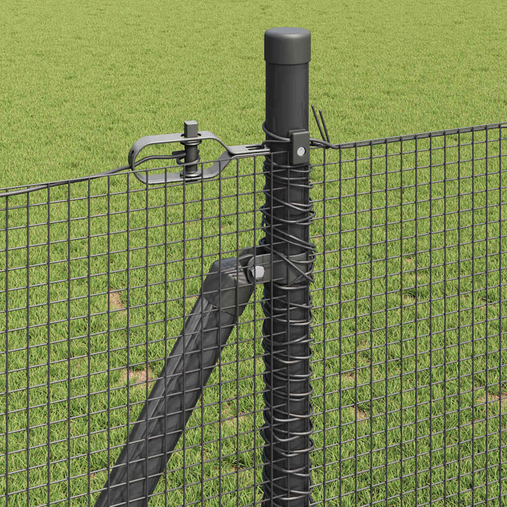 Sveistgjerde med Betongbase 25 x 1 m PVC-belagt stål Grå Mesh