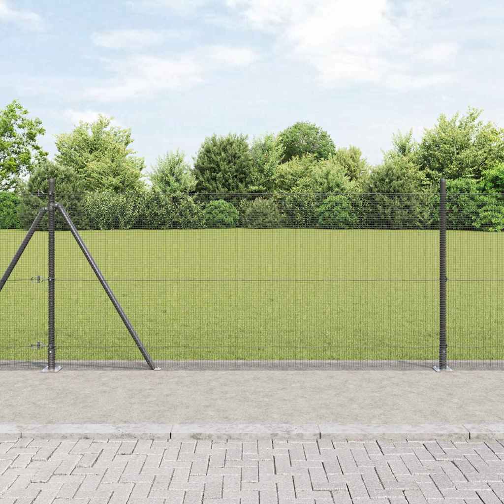Sveistgjerde med Betongbase 25 x 1 m PVC-belagt stål Grå Mesh